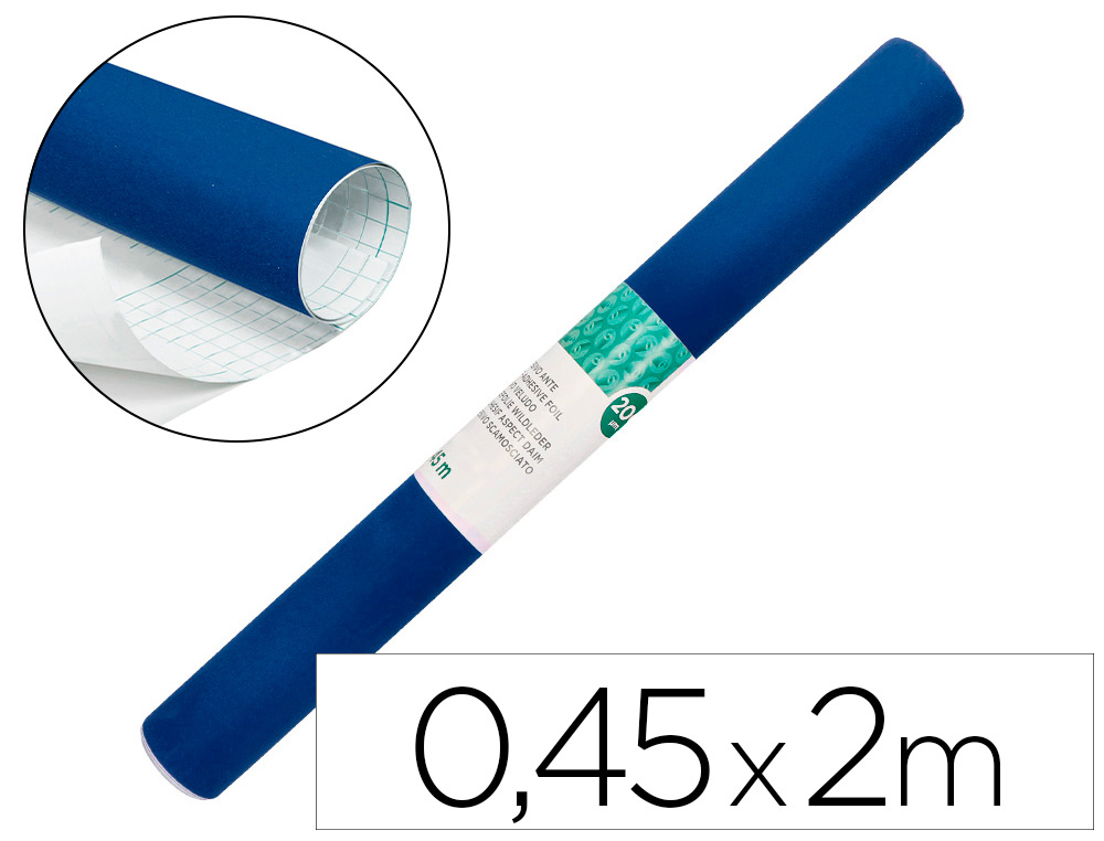 ROLLO ADHESIVO LIDERPAPEL UNICOLOR AZUL BRILLO ROLLO DE 0,45 X 2 MT