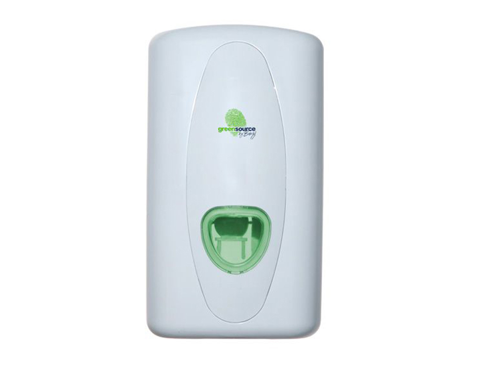 DISPENSADOR TOALLAS SECAMANOS BUNZL GREENSOURCE MINI FABRICADO EN ABS COLOR BLANCO