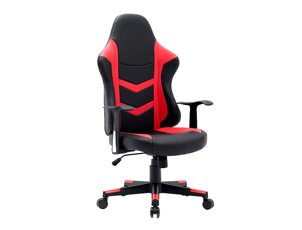 SILLA Q-CONNECT GAMING ORVIETO SIMIL PIEL BASE METALICA ALT MAX 1200 ANC 650 PROF 650 MM RUEDAS PREMIUM NEGRO ROJO