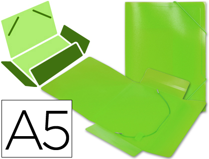 CARPETA LIDERPAPEL GOMAS SOLAPAS 34973 POLIPROPILENO DIN A5 VERDE